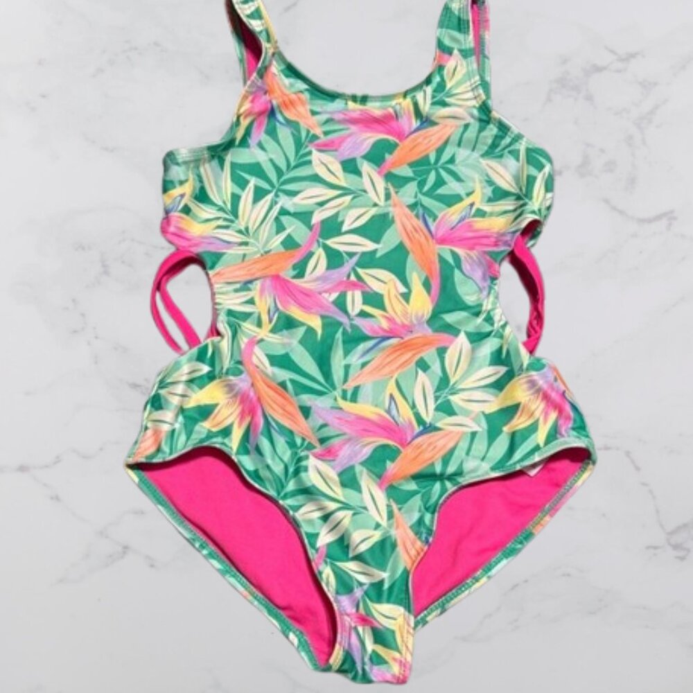 Wondernation Girls Size 10/12 One Piece bathing suit
